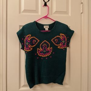 Petite Sophisticate Knitted Green Top